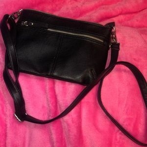 Merona black leather crossbody bag never used